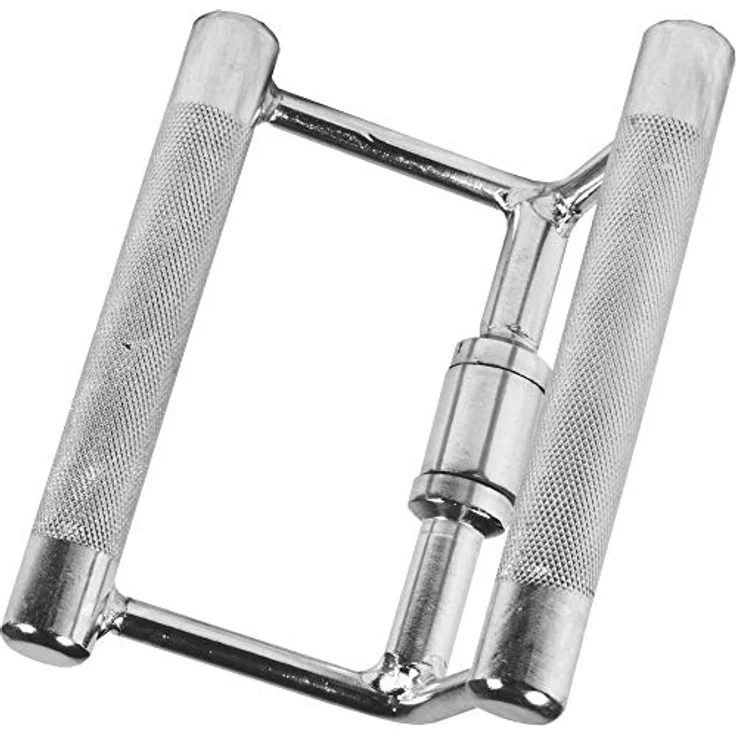 GORILLA SPORTS® Rudergriff Trizepsseil Set - mit/ohne Drehgelenk, Einzeln/Set, bis 200 kg Belastbar, gerändelt, aus Chrom - Parallelgriff, Kabelzuggriff, Seilzug Griff, Latzuggriff – Bild 2
