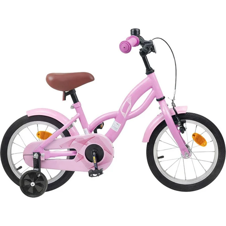 vidaXL Kinderfahrrad 14 Zoll, für 3-5 Jahre, hellrosa, inkl. Aufbauanleitung