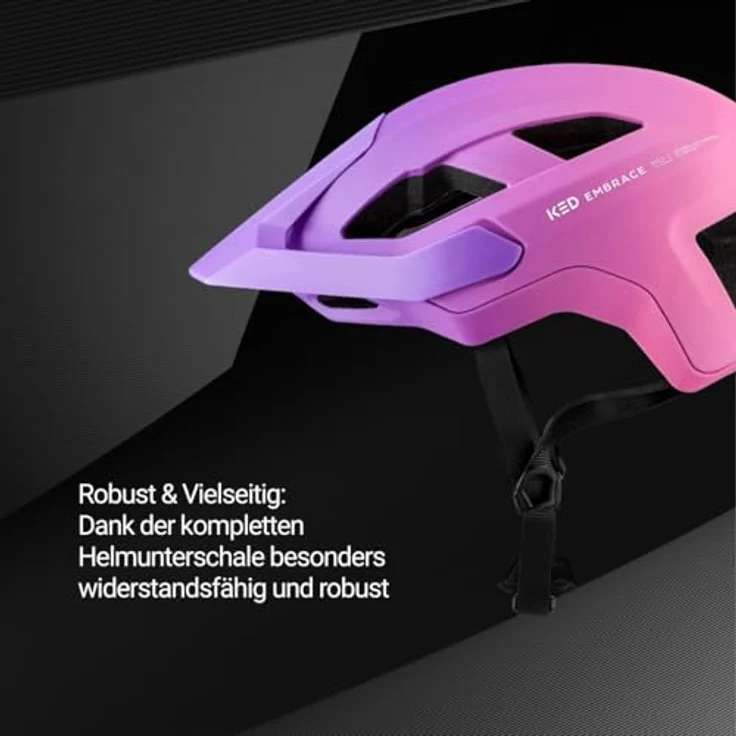 KED MTB-Fahrradhelm EMBRACE, VIOLET PINK MATT, höhenverstellbares Visier, Inmold-Technologie – Bild 4