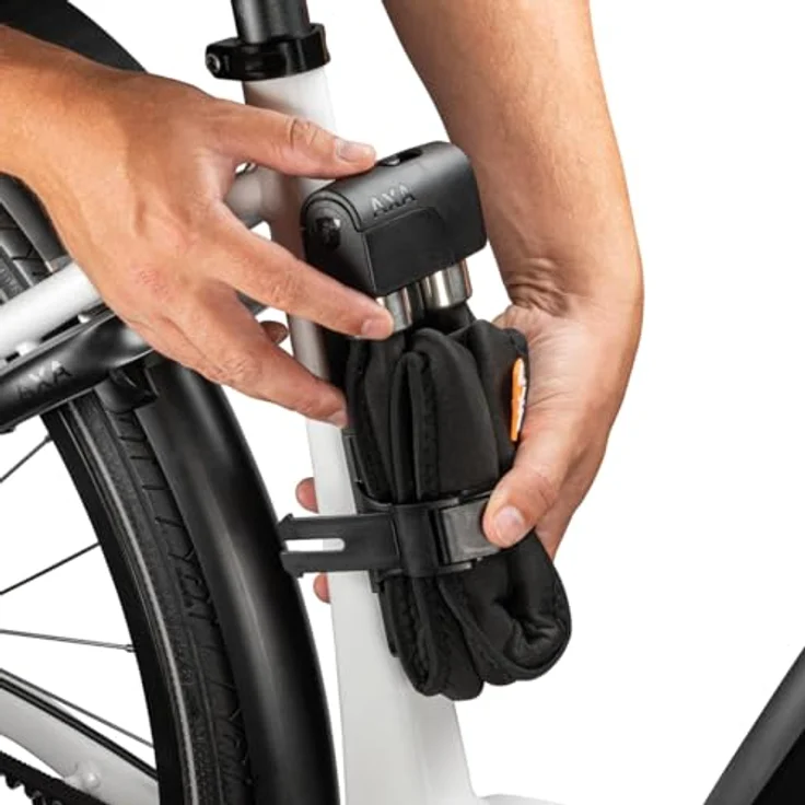 AXA Foldable Veloschloss, schlüsselbetrieben, gehärteter Stahl, inkl. Halterung und 2x Schlüssel, schwarz – Bild 6