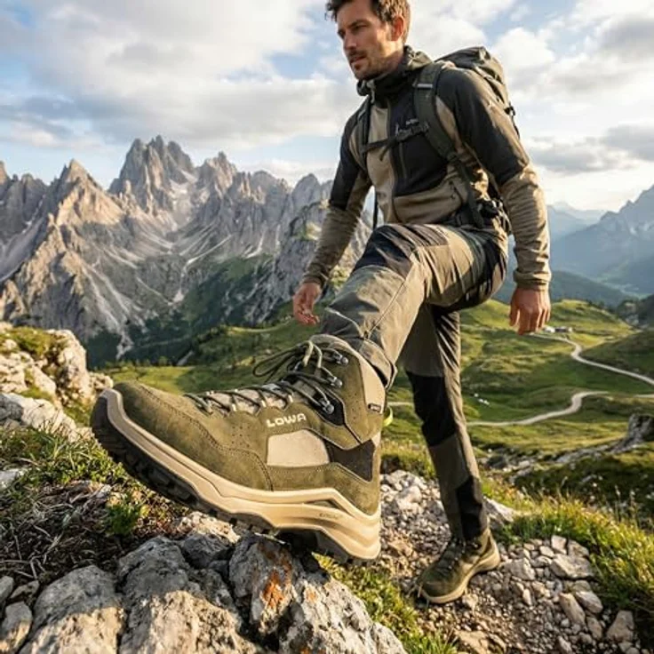 Lowa Ventierra GTX® mid, Halbschuh für Wanderungen, wasserdicht, oliv/bernstein, Größe 44 – Bild 2