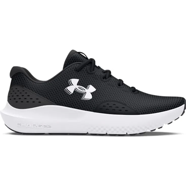 Under Armour UA Charged Surge 4, Herren Laufschuhe mit hoher Dämpfung, Schwarz, Größe 46