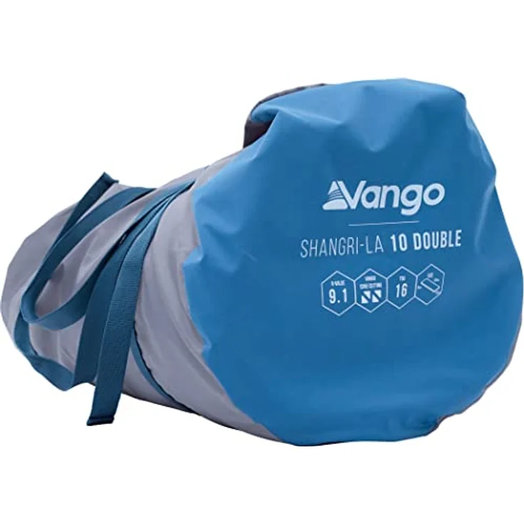 Vango Shangri-La II 10 Double, Selbstaufblasende Isomatte mit vertikalen Wänden und kompaktem Packmaß, 200 x 132 cm, grau – Bild 6