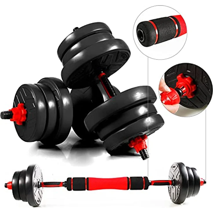 CCLIFE Hanteln Set 2er Kurzhanteln Langhanteln verstellbar 20 30 40kg Hantelset professionell Dumbbell mit Verbindungsstahlrohr Gewichten – Bild 2