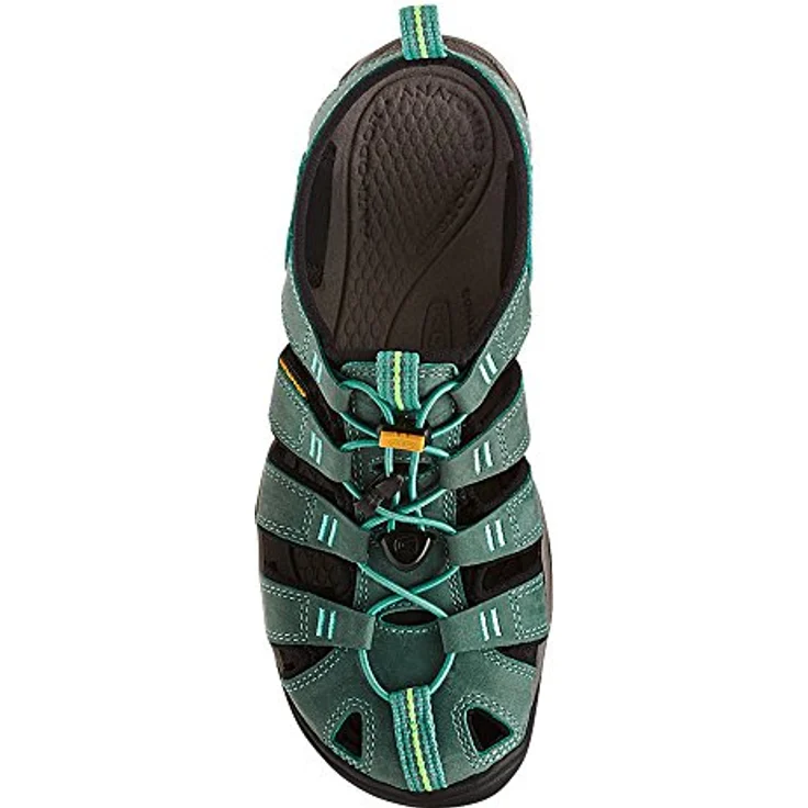 Keen Clearwater CNX Leather Women, leichte Wandersandale mit Zehenschutz, mineral blue/yellow, Größe:37 – Bild 6