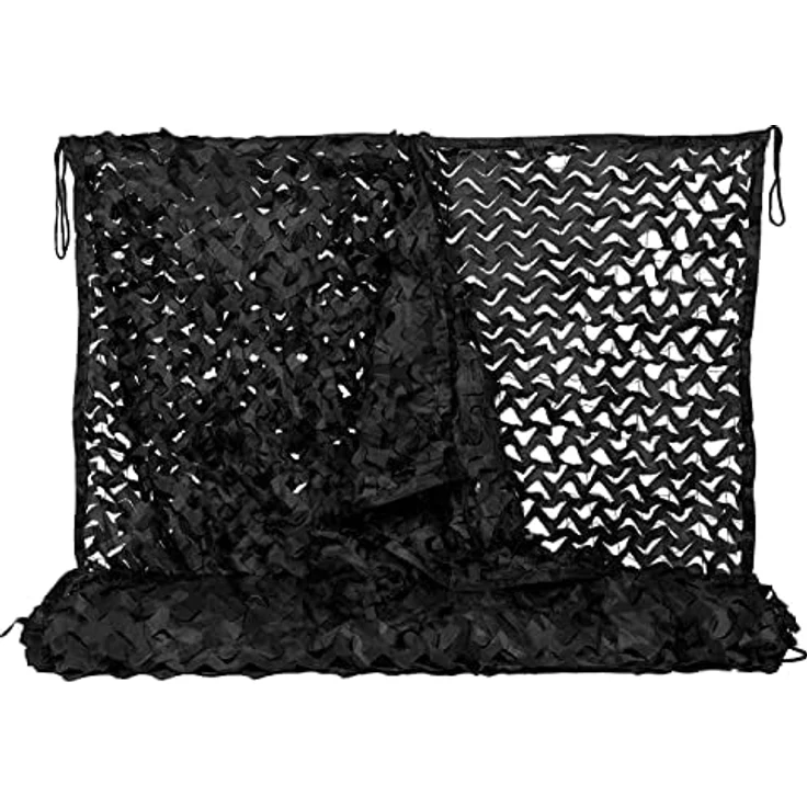 NINAT Tarnnetz Camouflage Netz Schwarz 3M x 4M, leichtes 3D-Tarnnetz für Jagd und Outdoor-Aktivitäten