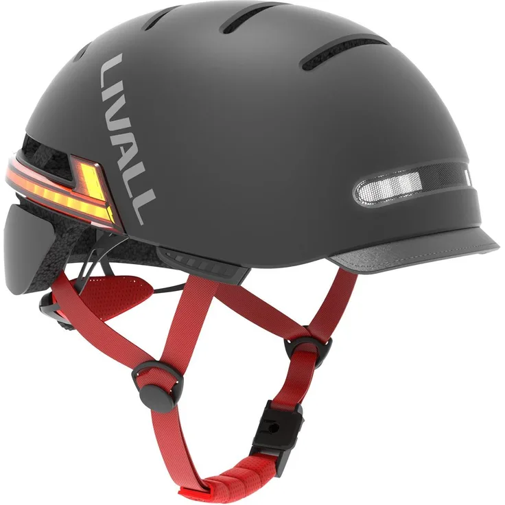 LIVALL BH51M NSO II smarter Fahrradhelm schwarz Größe M mit LED-Leuchten, Bluetooth und SOS-Warnfunktion