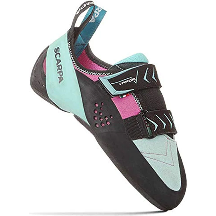 Scarpa Vapor V, Damen Kletterschuhe mit abriebfester Gummi-Sohle, Klettverschluss, Größe 36, Türkis – Bild 5