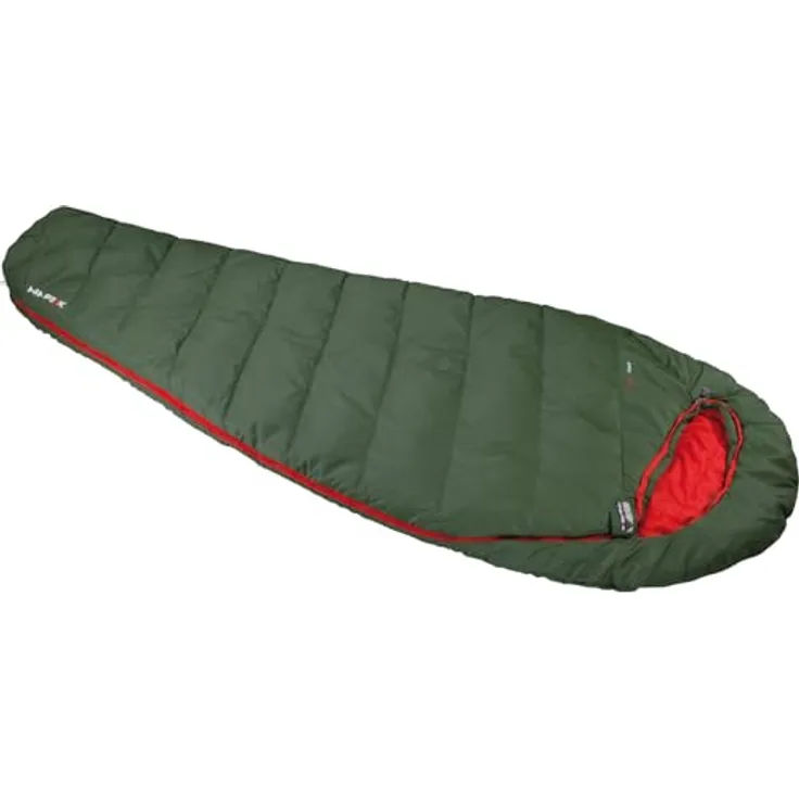High Peak Mumienschlafsack Pak 1000 ECO Sommer Trekking Schlafsack Leicht, blau, Umweltschonend, mit verstellbarer Kapuze und RV-Wärmeleiste