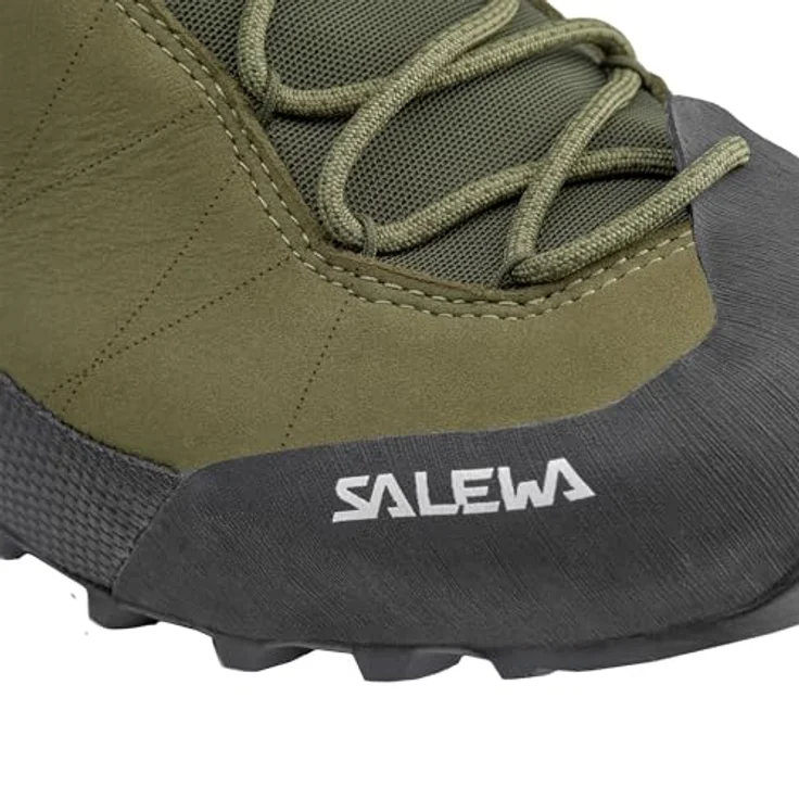 Salewa Wildfire Leather 2 GTX, Laufschuhe aus 1,6 mm Nubukleder, wasserdicht mit C.F.F. Fußbett und Climbing Lacing, schwarz – Bild 8