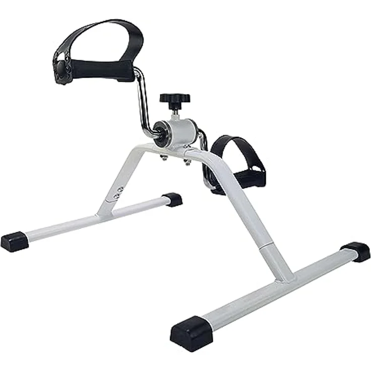 Tunturi Mini Bike, Unter-Tisch-Fahrrad, Armtrainer, Beintrainer, Bewegungstrainer für Senioren, einfaches Training in Weiß – Bild 1