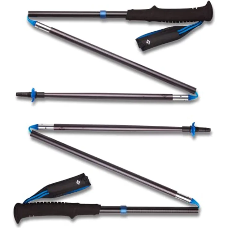 Black Diamond Distance Z Poles, Wanderstöcke aus 7075 Aluminium, leichter EVA-Schaumstoffgriff, atmungsaktive Handschlaufe, blau