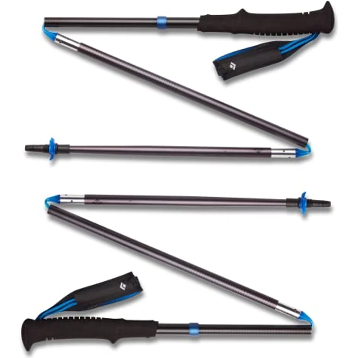 Black Diamond Distance Z Poles, Wanderstöcke aus 7075 Aluminium, leichter EVA-Schaumstoffgriff, atmungsaktive Handschlaufe, blau