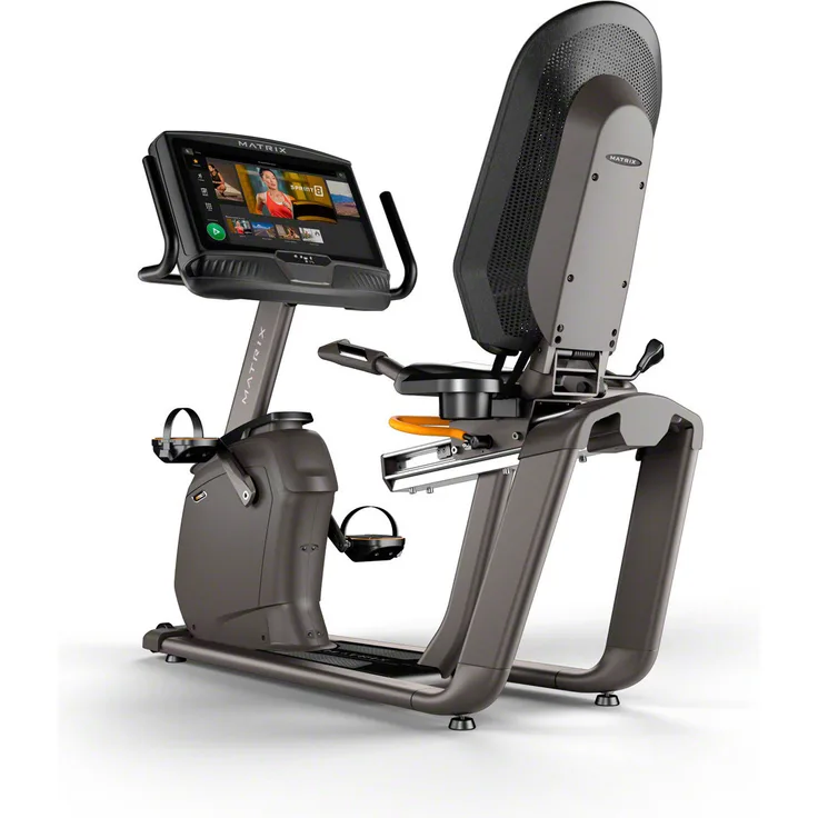 Sport-Tec Matrix Liegeergometer R50 mit XUR Konsole, Halbliegende Position, Exact Force Induktionsbremse, 22" HD-Touchscreen, Bluetooth-Herzfrequenzmesser, schwarz