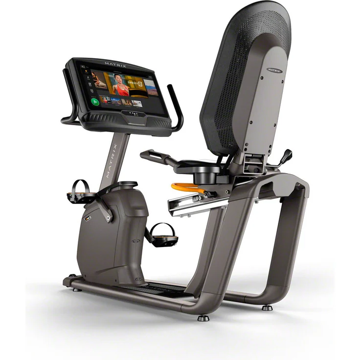 Sport-Tec Matrix Liegeergometer R50 mit XUR Konsole, Halbliegende Position, Exact Force Induktionsbremse, 22" HD-Touchscreen, Bluetooth-Herzfrequenzmesser, schwarz