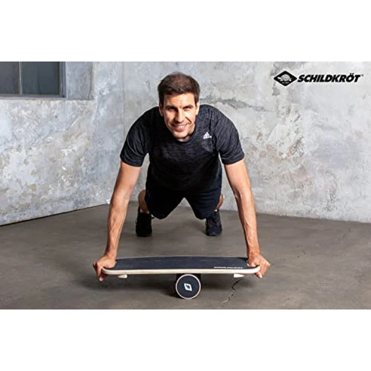 Schildkröt Wooden Balance Board aus Echtholz, Gleichgewichtsboard für Indoor-Surfen und Skaten, Core Trainer, rutschfeste Oberfläche – Bild 4
