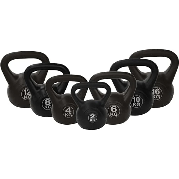 Tunturi Kettlebell 6 kg, Kugelhantel aus PVC mit Sandfüllung für effektives Ganzkörpertraining – Bild 2