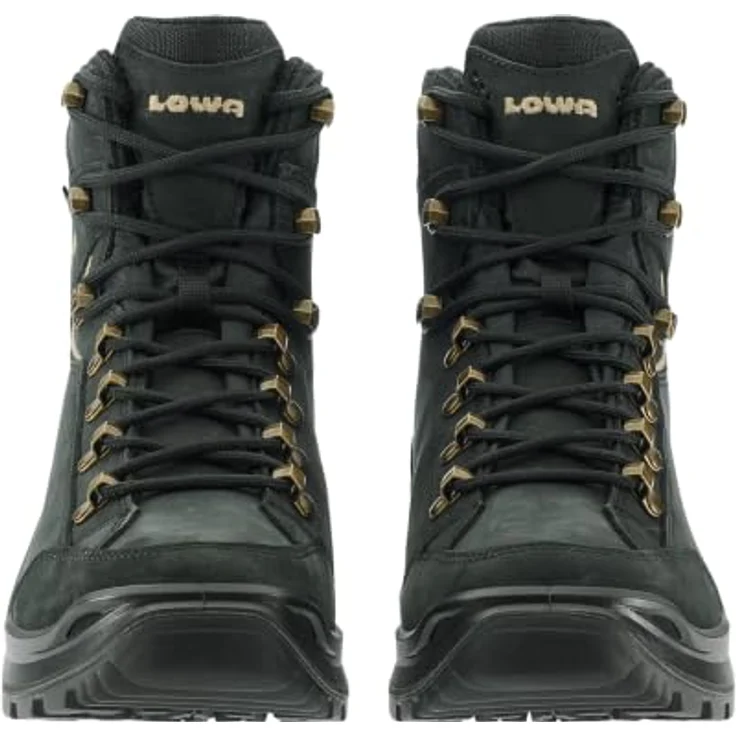 LOWA® RENEGADE EVO GTX MID Damen Wanderschuhe, wasserdichte Trekkingschuhe, schwarz/champagner, Größe 37, mit GORE-TEX® Membran und Vibram® Sohle – Bild 3