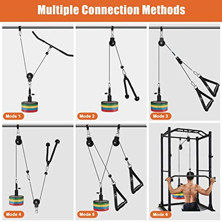 SERTT Seilzug Fitness Premium System Gym, Trainings geräte zuhause Verbesserte Gewicht kabelzug Trainings geräte für Gym LAT Pull Down, Bizeps Curl, Trizeps, Armtraining – Bild 3