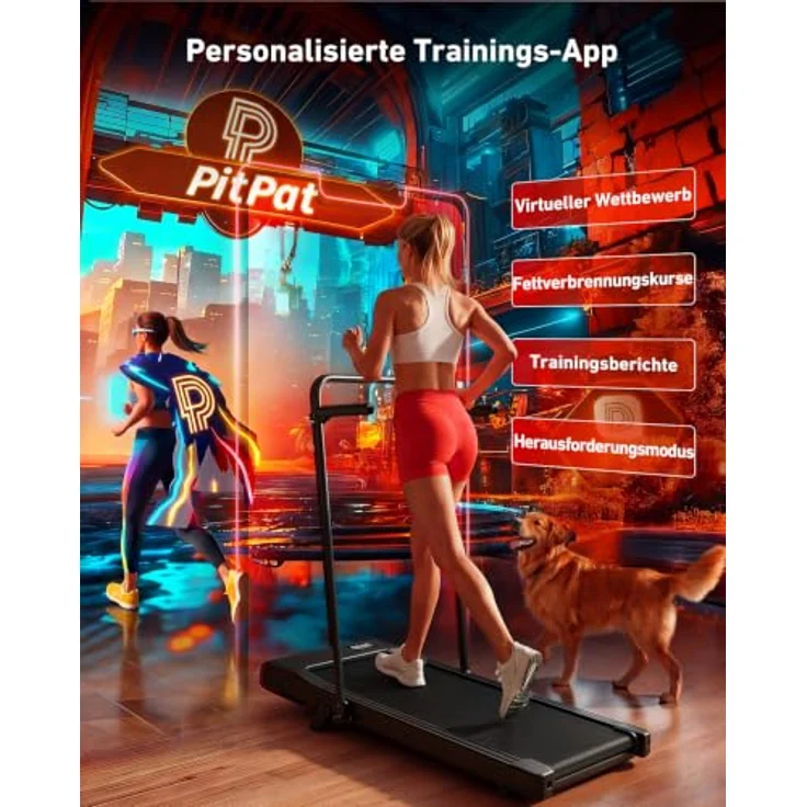 Superun Walking Pad mit 6 % Steigung, Laufband mit App-Erlebnis und robusten Handläufen – Bild 2