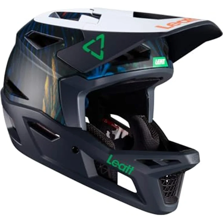 Leatt MTB Gravity 4.0, Velohelm für Mountainbiking, Größe 55-62 cm, 22 Belüftungsöffnungen, mit Magnetverschluss und Visier – Bild 1