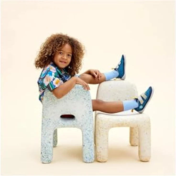 Affenzahn Kid's Barfussschuh Knit Happy, Unisex Kletterschuhe aus recyceltem Polyester, Gummisohle für optimale Griffigkeit, Klettverschluss, Größe 24, Blau – Bild 9