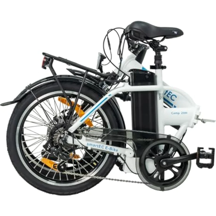 smartEC Camp-20H E-Bike Klapprad 250W Hinterradmotor Li-Ion-Akku 36V/15,6Ah 20 Zoll E-Klapprad E-Faltrad Elektrofahrrad Reichweite 100km bis 25 km/h Modelljahr 2024 (Weiß) – Bild 3