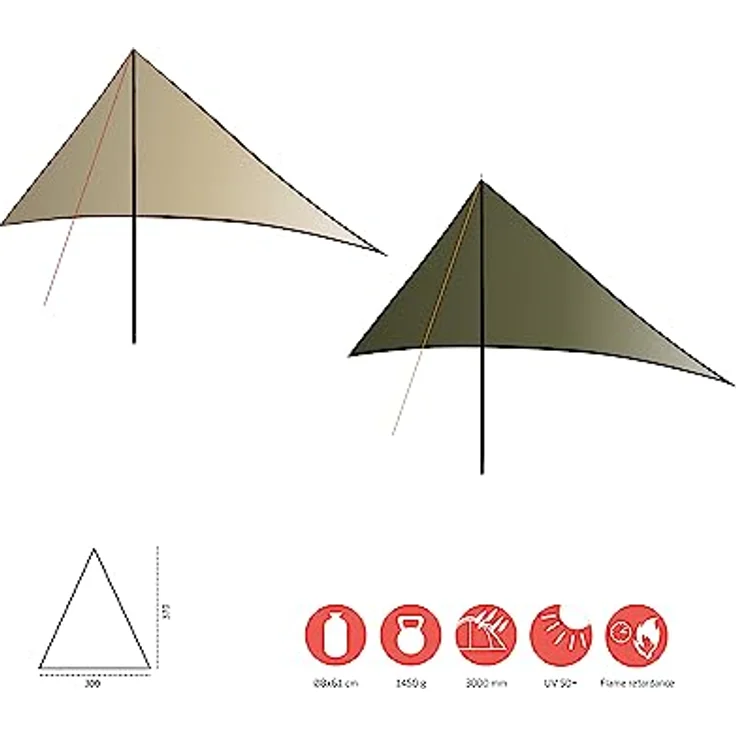 Grand Canyon Zuni Ray, vielseitige Tarp mit 3000 mm Wassersäule, UV-Schutzfaktor über 50, 1.45 kg – Bild 3