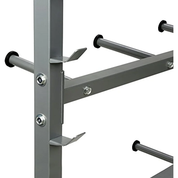 CCLIFE Hantelablage Hantelständer Langhantelständer Gewichteständer Ablage, stabile Stahlkonstruktion, kompakte Bauweise, Color: Silber – Bild 5