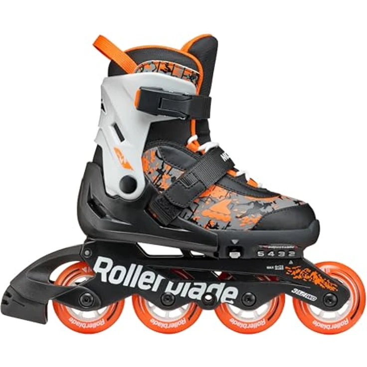 Rollerblade Microblade SL NC01, verstellbare Inlineskates für Kinder, schwarz/orange, 72mm Rollen – Bild 3