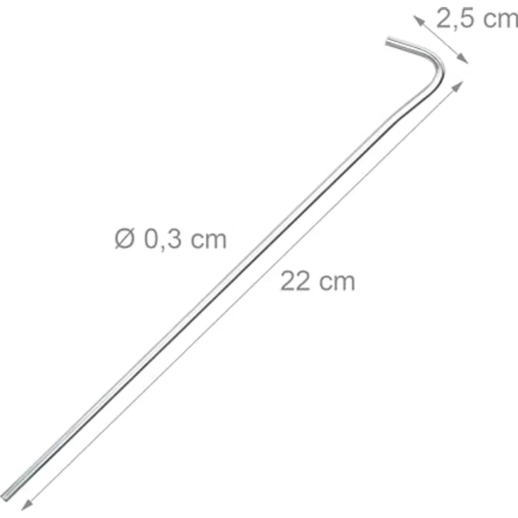 Relaxdays Zeltheringe 100er Set, Erdnägel aus Stahl für Zelt, Camping, 22 cm, Silber, windfest und witterungsbeständig – Bild 4