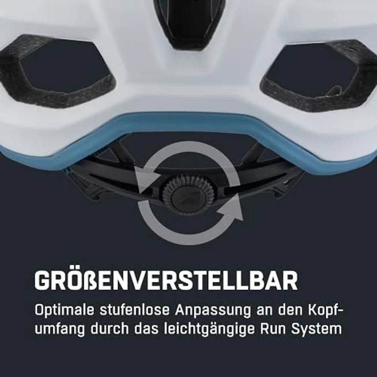 ALPINA Carapax 2.0 Fahrradhelm, leicht, stabil, komfortabel, mit Fliegennetz, antibakteriellen Polstern, White Pebble Blue matt, 57-62 cm – Bild 5