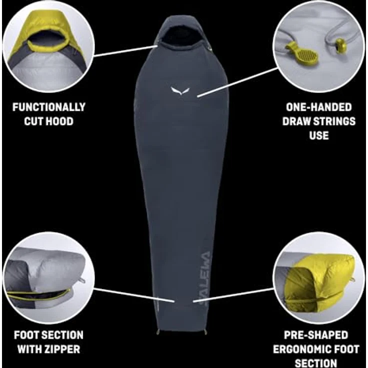 Salewa Rozes Ultraleicht-Schlafsack, wasserabweisend, Kunstfaserfüllung, Komforttemperatur 13 °C, Blau, Left – Bild 5