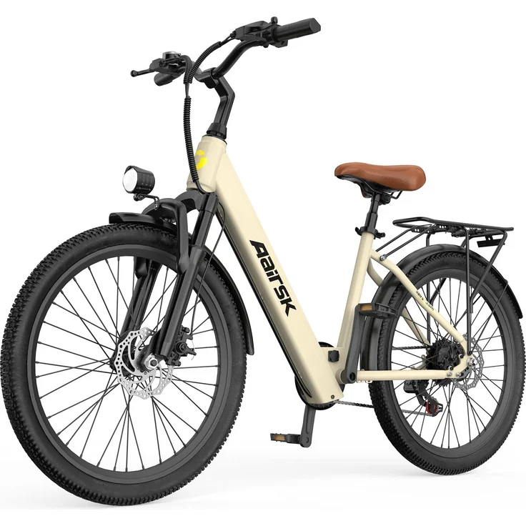PixelPilot SU7 28 Zoll E-Bike City Tiefeinsteiger, 36V Akku, Shimano 7-Gang, Federgabel, Gepäckträger, LED Licht, für Alltag und Freizeit