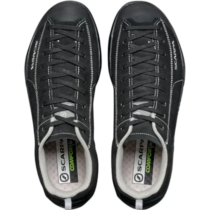 Scarpa Mojito Herren Wanderschuh, wasserabweisendes Suede Leder, Schnürsystem bis zu den Zehen, Schwarz, Größe 40.5 – Bild 9
