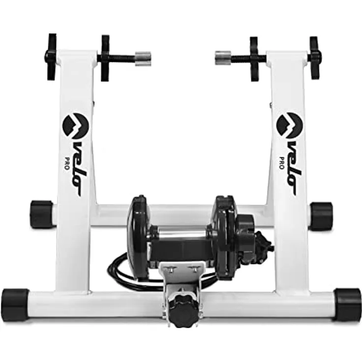 Velo Pro Turbo Trainer für Berg- und Rennrad, Rollentrainer mit variablem 6-stufigem Widerstand, Weiß, One Size