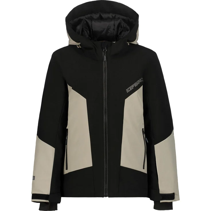 Icepeak Langdon Skijacke Kinder, wasser- und winddicht, mit warmer Isolierung und Sturmkapuze, Schwarz – Bild 1