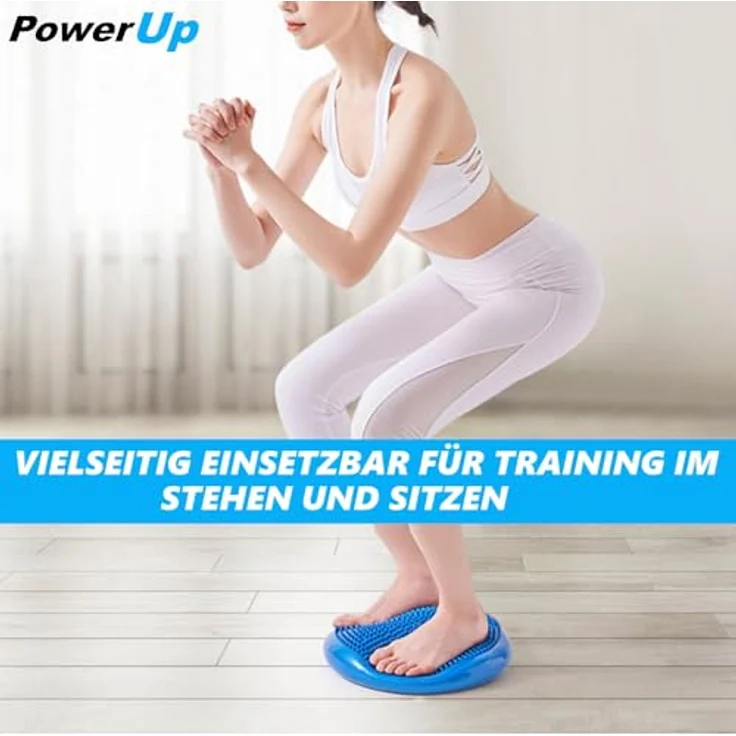 MAVURA PowerUp Sitzkissen Trainingskissen Luftkissen Sitzhilfe, Balance Board Kissen aufblasbar mit Luftpumpe – Bild 4
