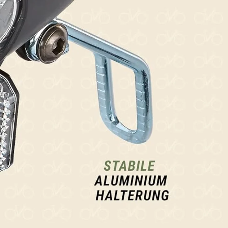 Prophete Fahrradlicht, LED-Scheinwerfer 70 Lux, mit EIN-/Ausschalter, Standlicht und Sensorautomatik, Abnehmbarer Reflektor, Nirosta Halter, für Naben-und Seitendynamo, StVZO zugelassen – Bild 6