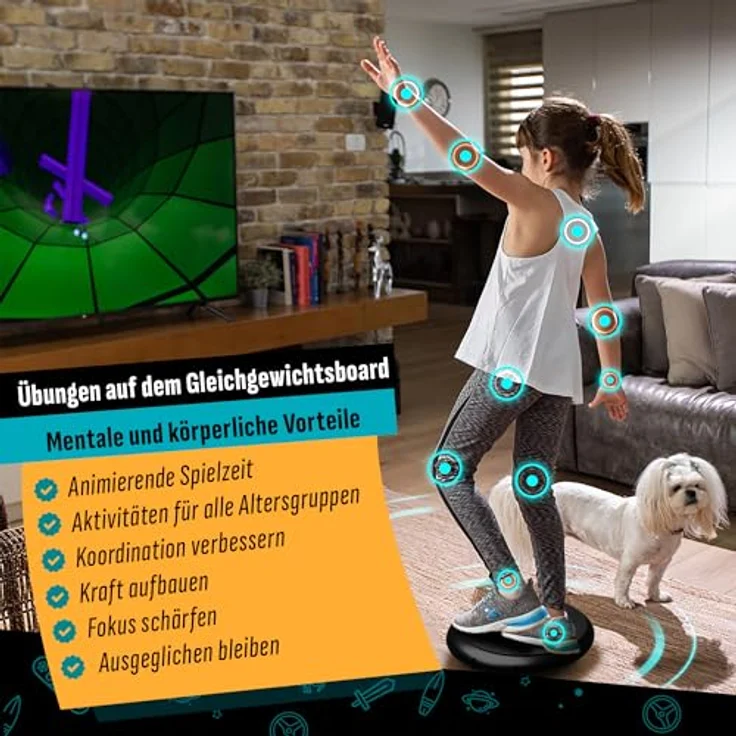 GoCube GoBalance Play & Sport, Interaktives Premium-Balance-Board aus Holz mit Bluetooth-Sensor, 12 Spiele & kostenlose App – Bild 3