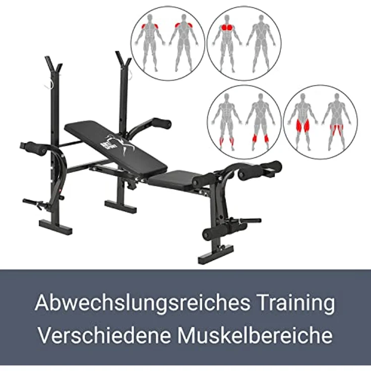ArtSport Multifunktion Hantelbank ProfiGym1000 klappbar & 4-fach verstellbar - mit Langhantelablage, Beincurler & Butterfly - Trainingsbank Schrägbank Flachbank – Bild 4