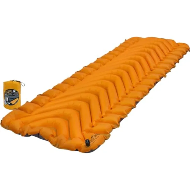 Klymit Insulated Static V Lite, Isomatte mit Twist-Pull Technologie, orange, sehr kleines Packmaß, 564 g