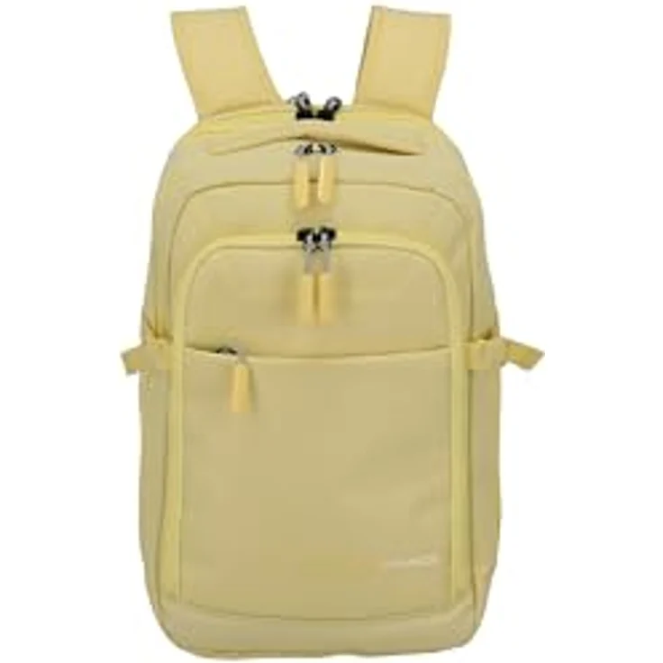 Travelite KICK OFF Handgepäck Rucksack, Kabinenrucksack mit Dehnfalte + Aufsteckfunktion, Laptopfach 13 Zoll, 40 cm, 20-23 Liter, Gelb – Bild 2