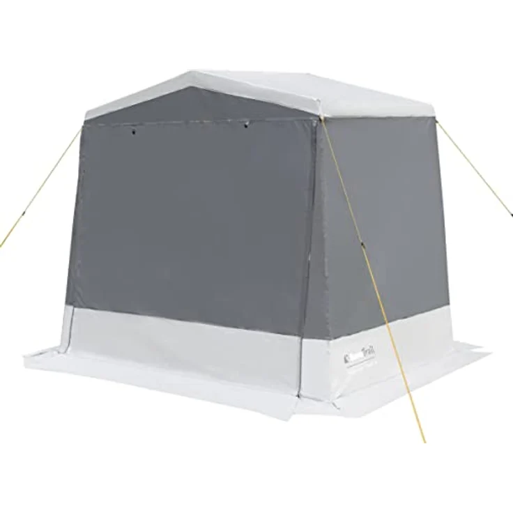 Eurotrail Seitenzelt aus waschbarem Polyester/PVC, 230 x 165 x 195 cm, dunkelgrau/grau, mit Belüftungsfenster und großer Eingangstür, 15.6 kg – Bild 2