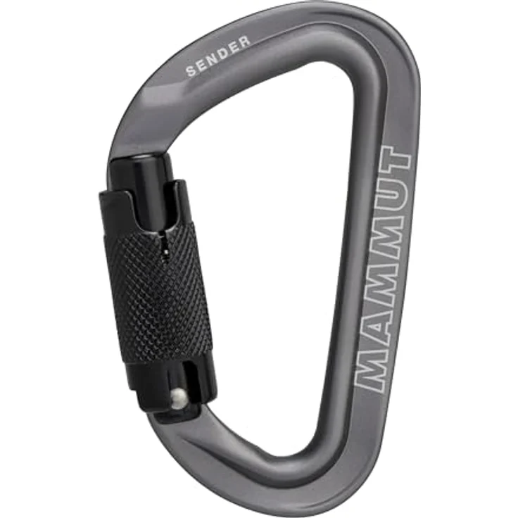 Mammut Sender Twistlock Karabiner, extrem kompakt und leicht, D-Form, Twistlock-Verschluss, grau – Bild 1