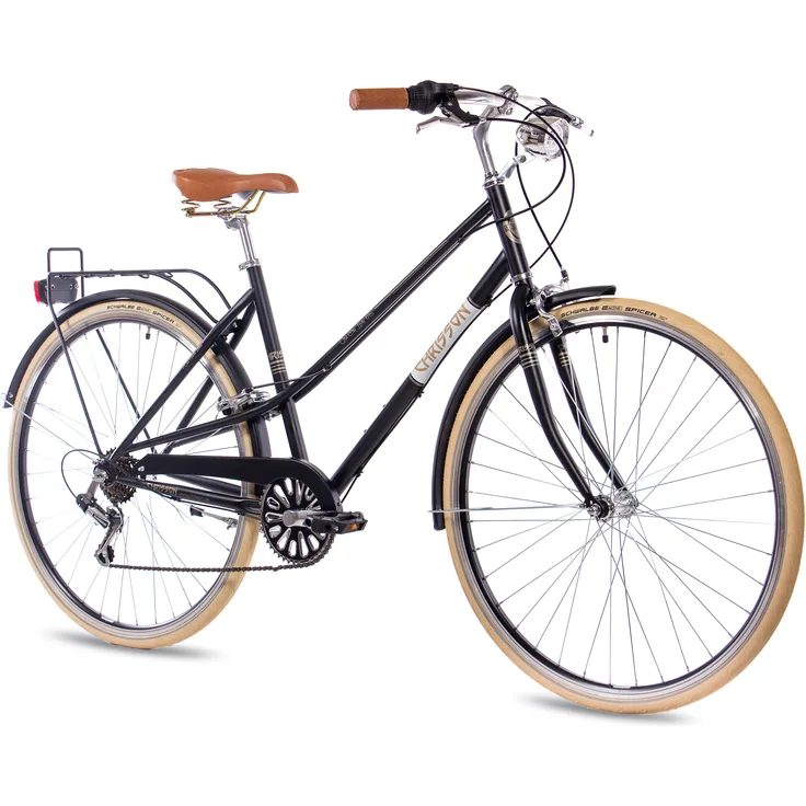 Chrisson 28 Zoll Citybike OLD CITY 6G SHIMANO Tourney, nostalgisches Design, schwarz matt