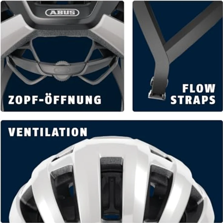 ABUS Rennradhelm PowerDome MIPS - leichter Fahrradhelm mit Aufprallschutz und cleverem Belüftungssystem - Made in Italy - Weiß Glänzend, Größe L – Bild 5