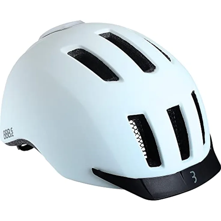 BBB Cycling BBB Helme Grid M, Fahrradhelm für City- und E-Bike mit 10 Luftschlitzen, LED-Rücklicht und reflektierenden Elementen, matt grau, 52-58 cm