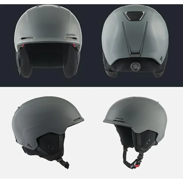 ALPINA BRIX Skihelm für Erwachsene, individuell verstellbar mit herausnehmbarem Innenfutter und stoßabsorbierender Ceramic Shell - Midnight-Grey matt - M (55-59 cm) – Bild 4