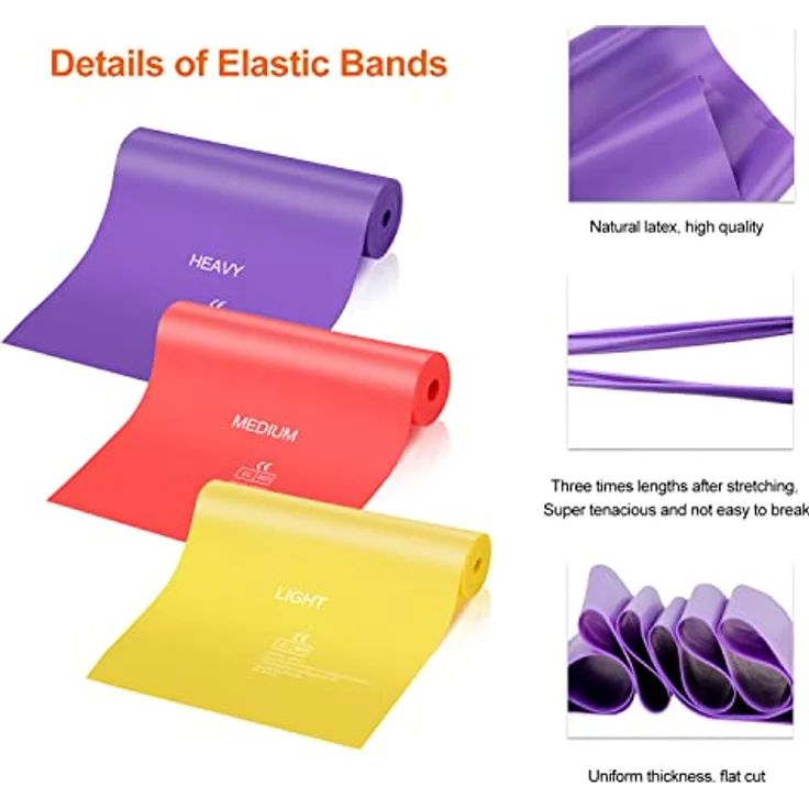 JATEKA Fitnessbänder Terra Band Set, 3x Widerstandsband für Muskelaufbau und Yoga, TPE hautfreundlich, leicht/mittel/schwer, inklusive Transportbeutel – Bild 3